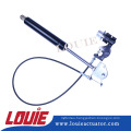 Lockable gas spring for bus cargo side door